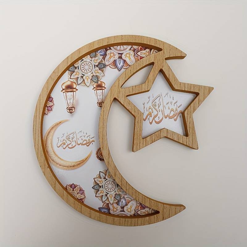 <p>Make your Eid celebrations unforgettable with our elegant crescent moon and star food serving tray. This beautifully crafted tray, measuring 29cm x 27cm, is perfect for your upcoming Ramadan iftars get-together or Eid.</p> <p>The tray is made from a natural splinter-free wood</p>
