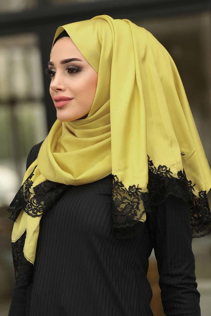 Plain Green Silk Hijab - Croyance London